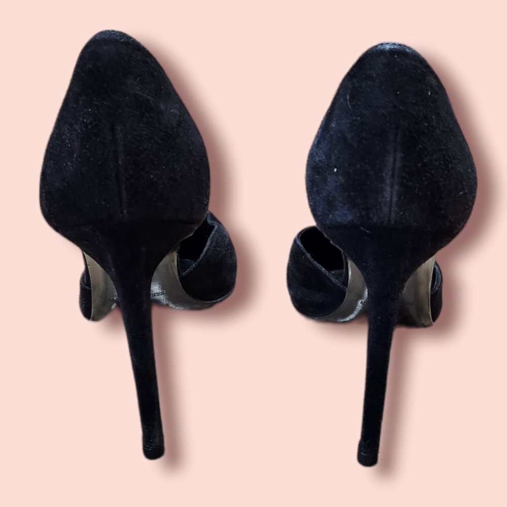Saint Laurent Suede Black 105 D'orsay Escarpin Pumps Heels YSL - Picture 6 of 8